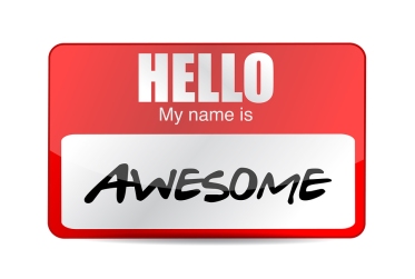 Hello I am awesome tag. Illustration design over a white background